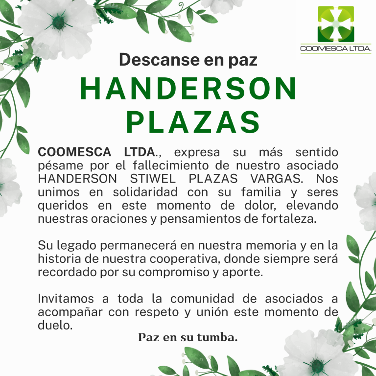 MENSAJE DE CONDOLENCIAS